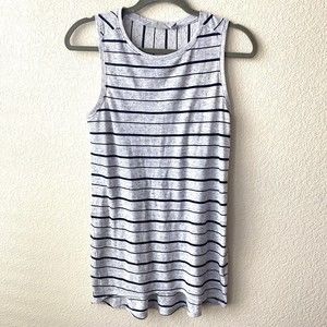 Athleta Womens Tank Top Size XS Sleeveless Stripes Gray Black